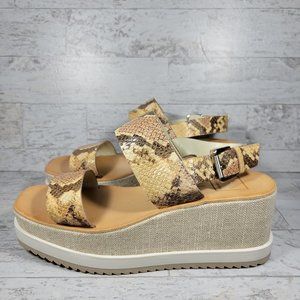 Dolce Vita Womens Idrah Dark Sand Wedge Sandals Platforms Size 8.5